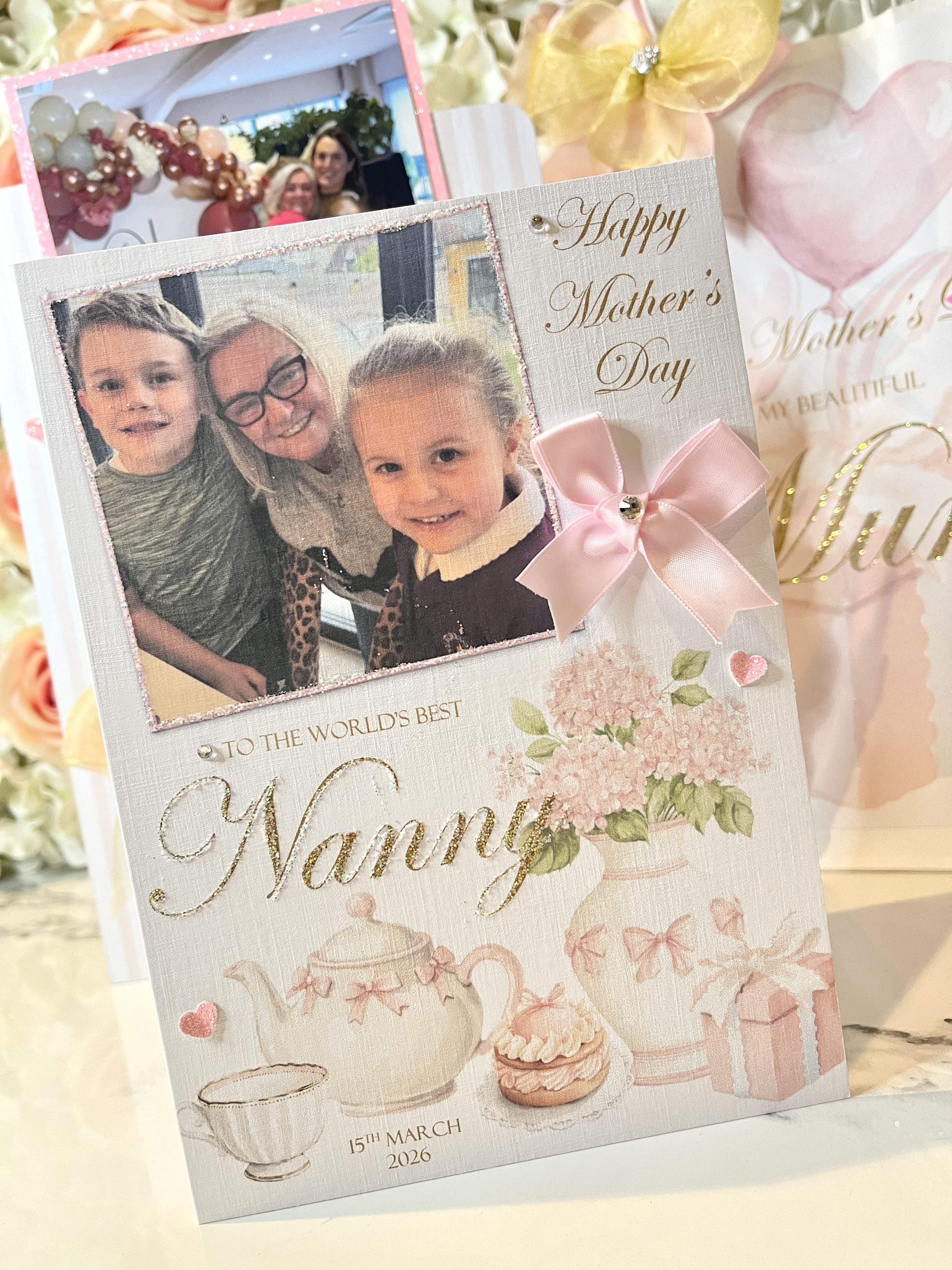 Pink Tea Party Photo Card