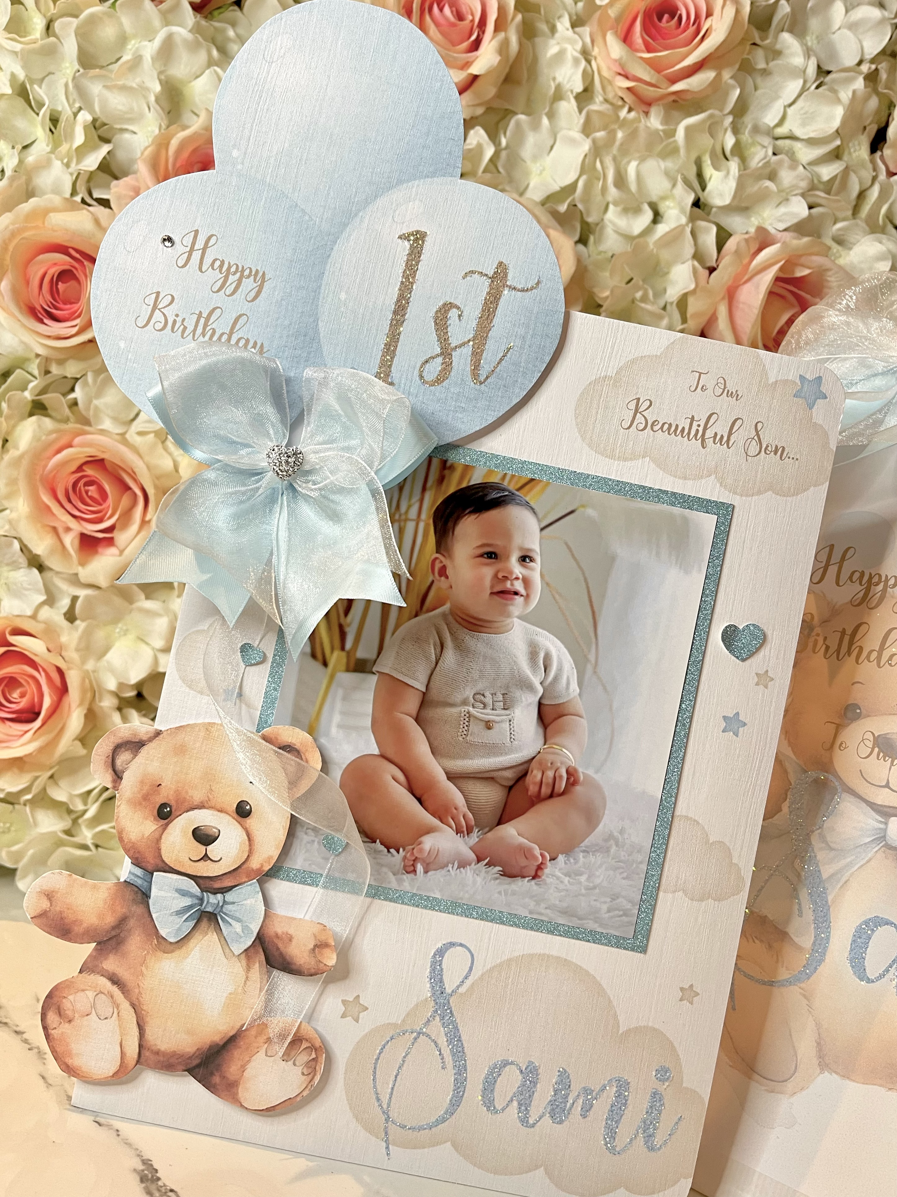 Teddy Bear Balloon Photo Card view 2