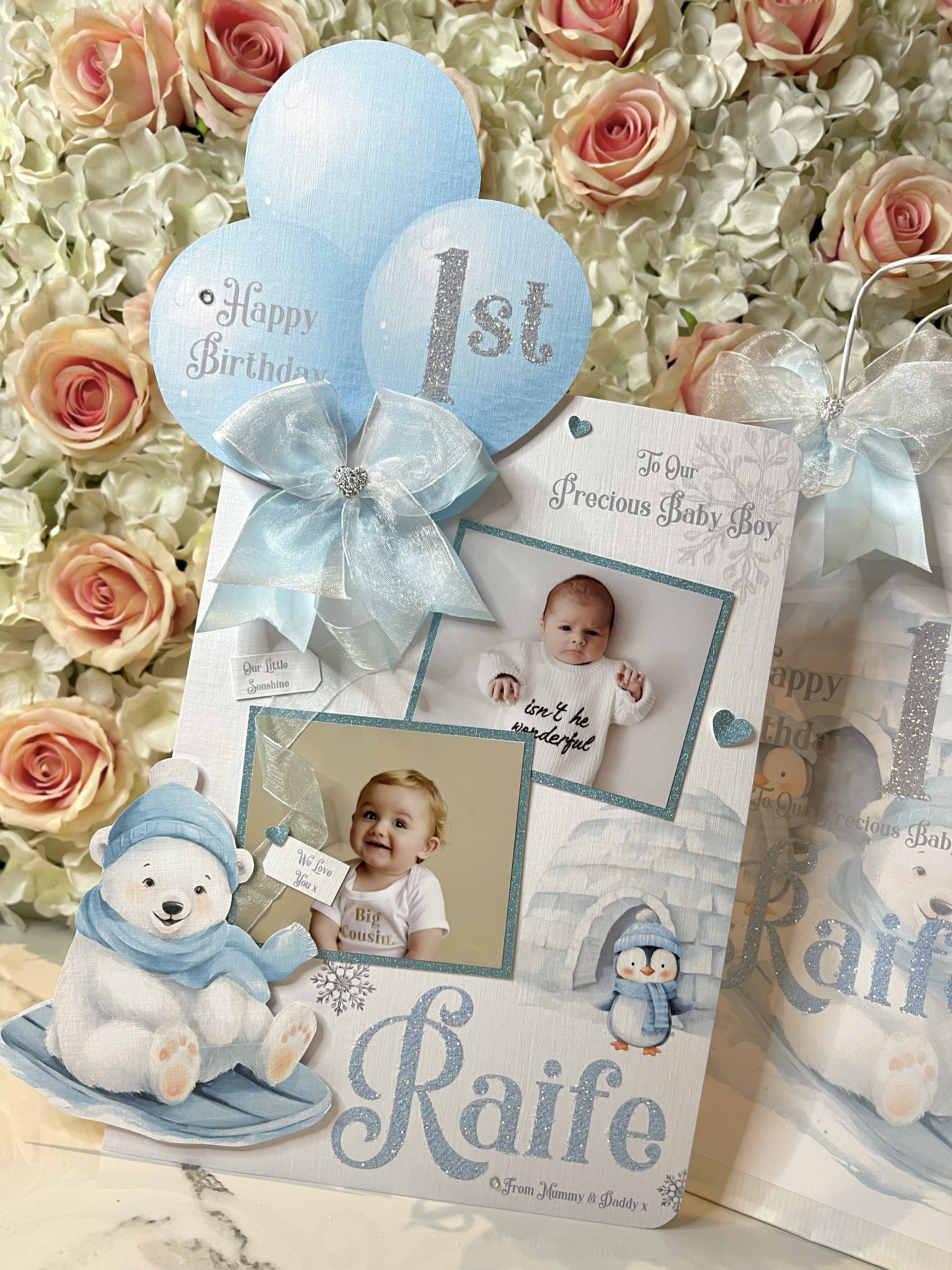 Polar Winter Balloon Photo Card
