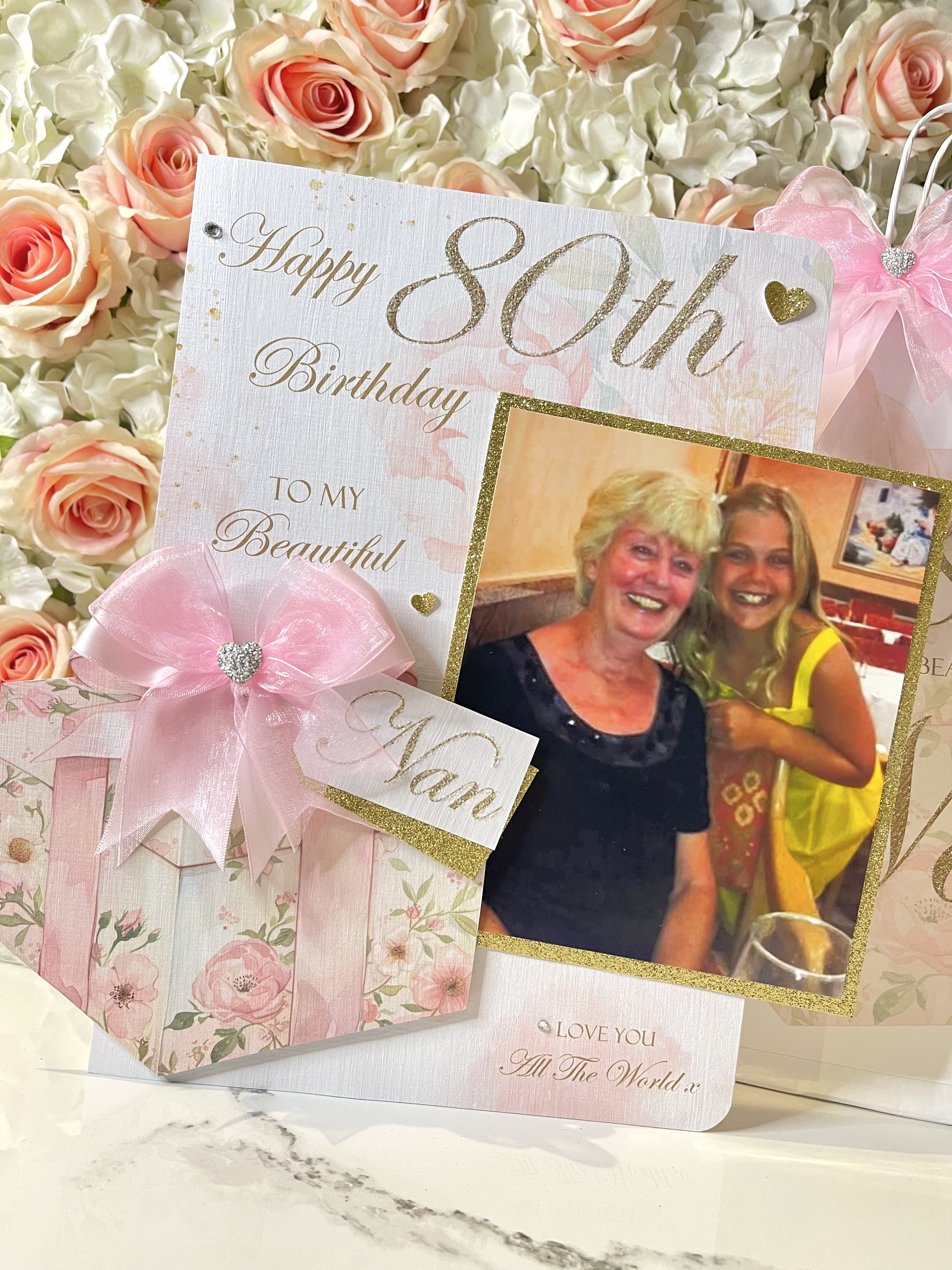 Floral Gift Box Photo Card