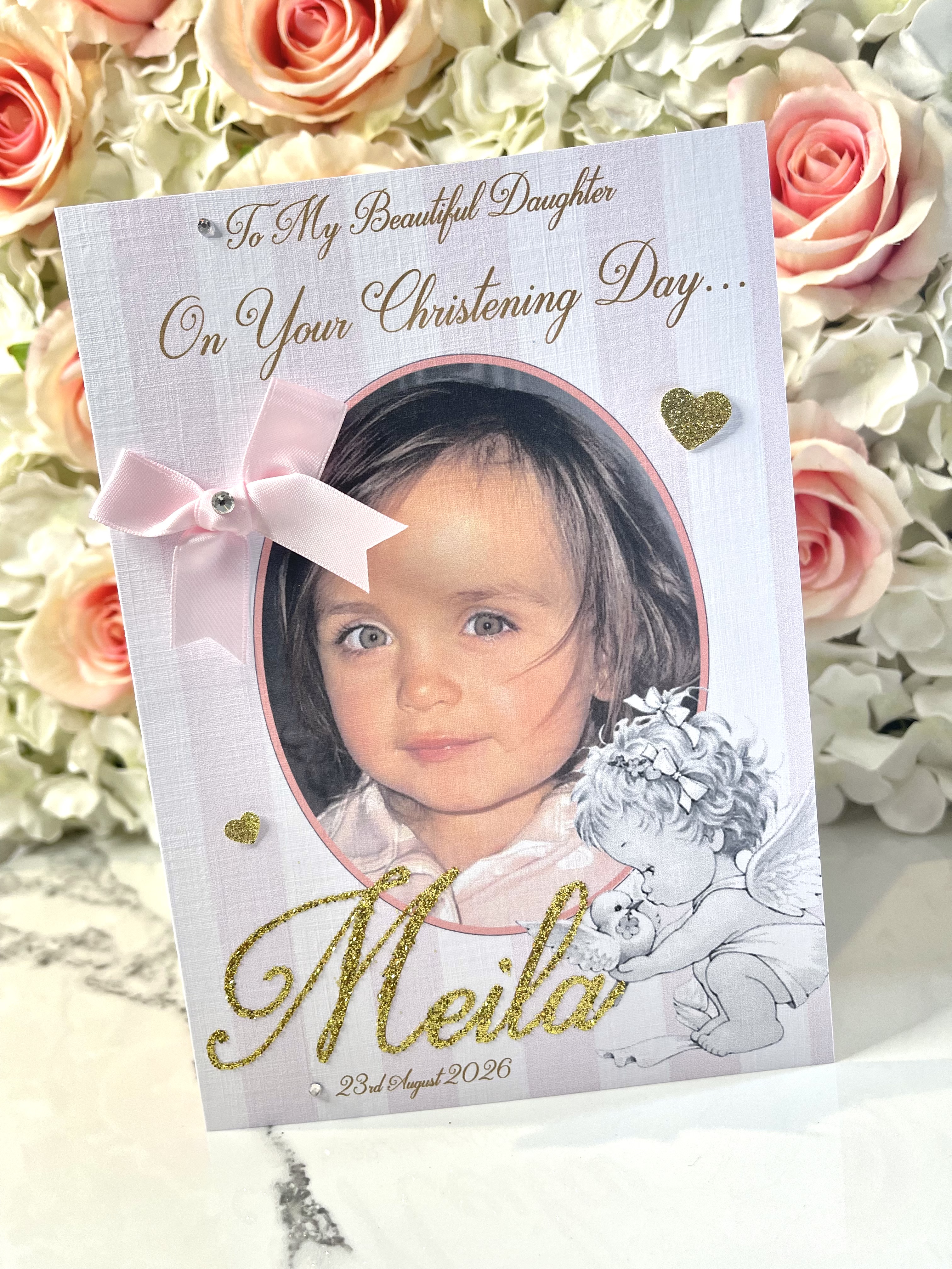 Christening Angel Photo Card