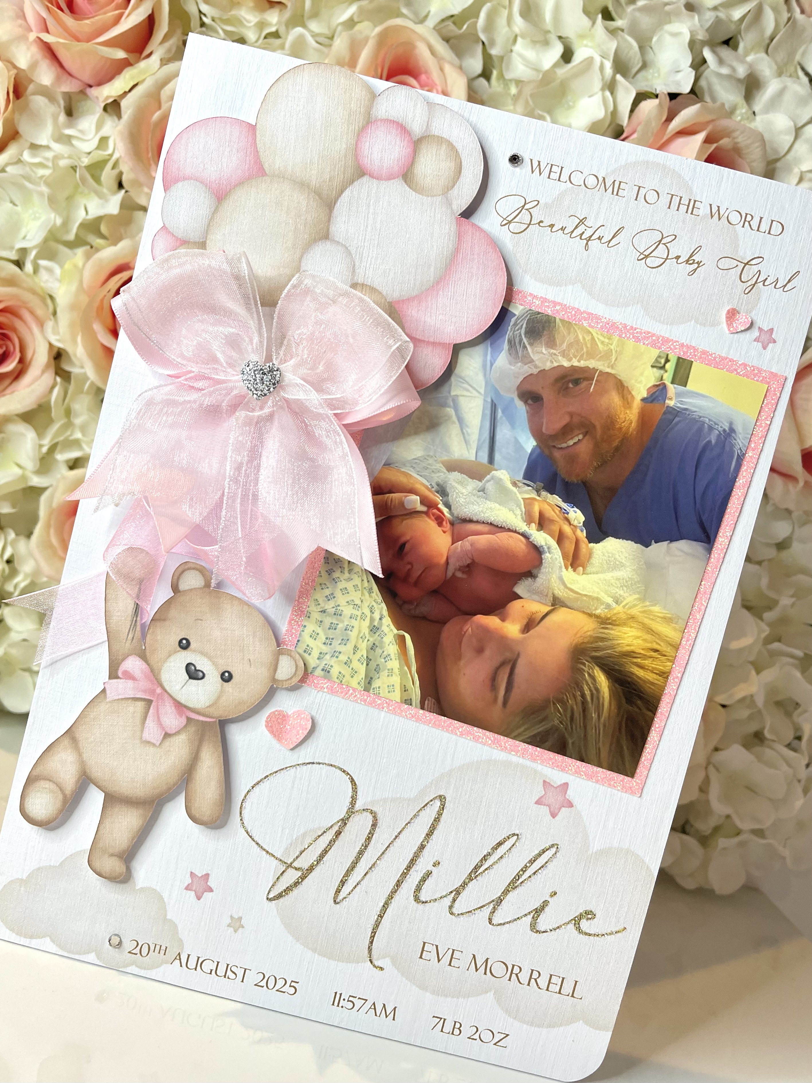 Teddy Bear Balloon Photo Card