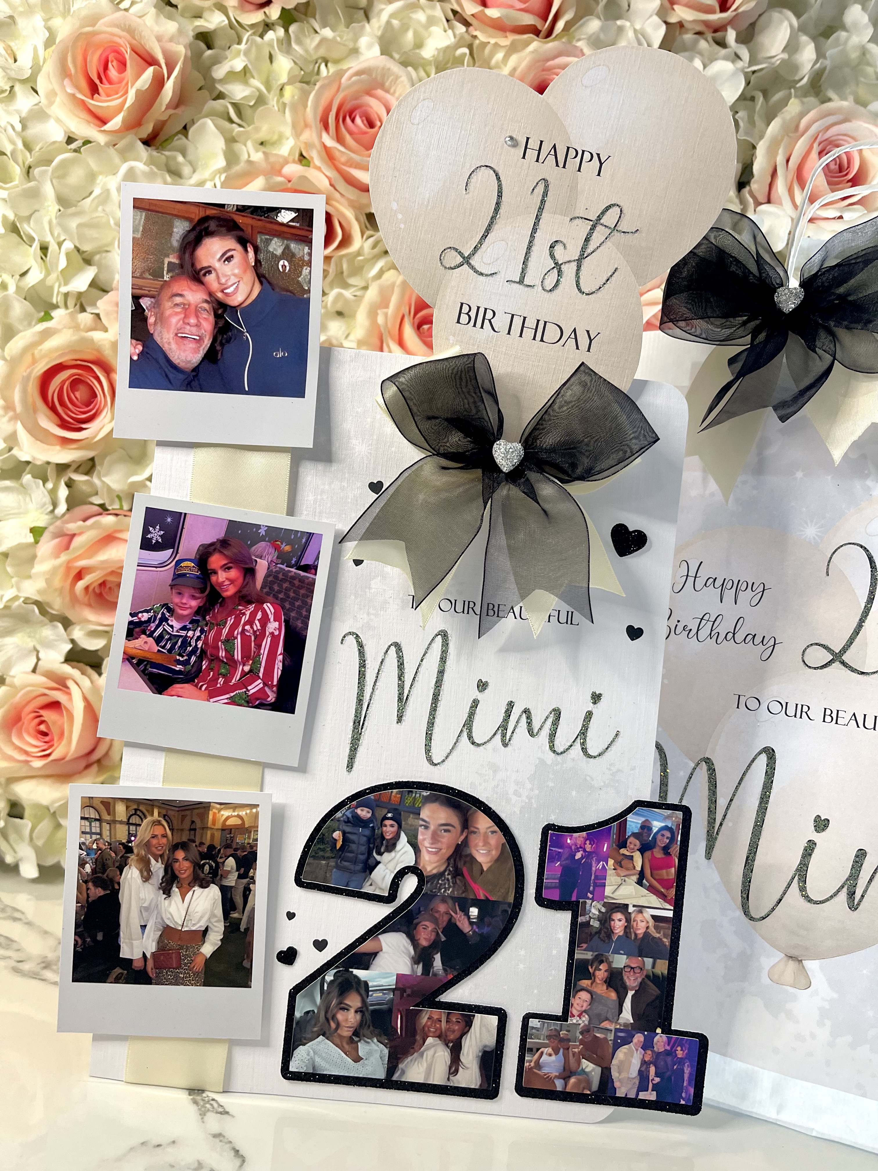 Polaroid Number Photo Collage Card