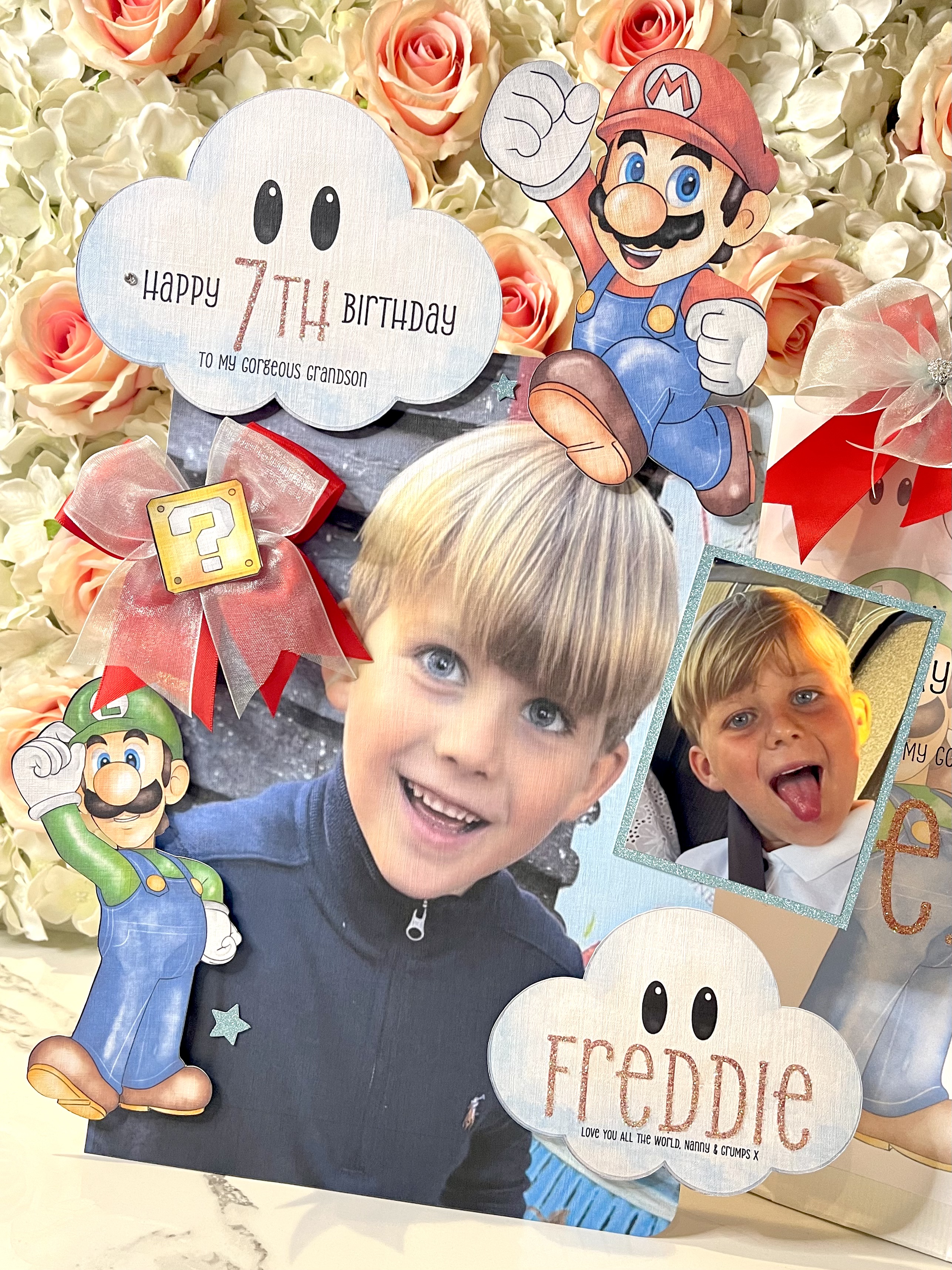 Mario Theme Background Photo Card