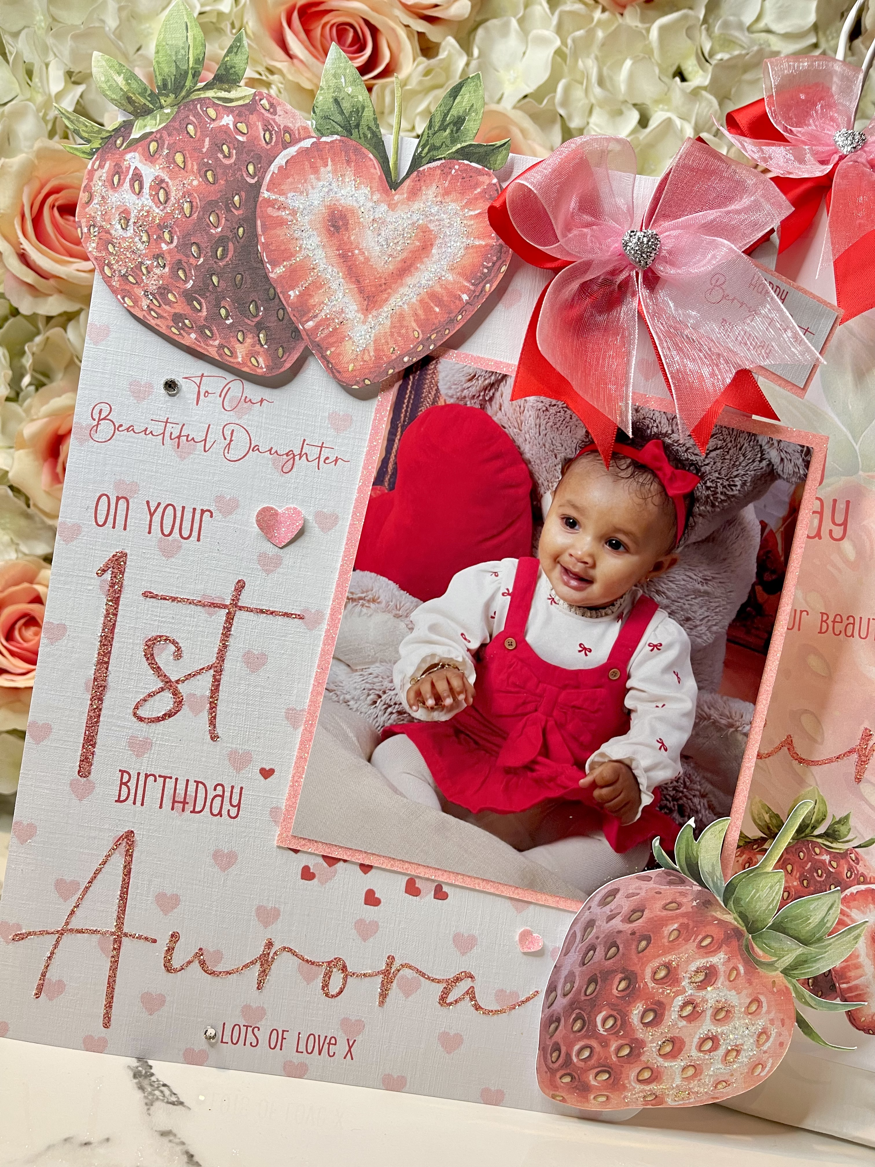 XL Strawberry Theme Photo Card