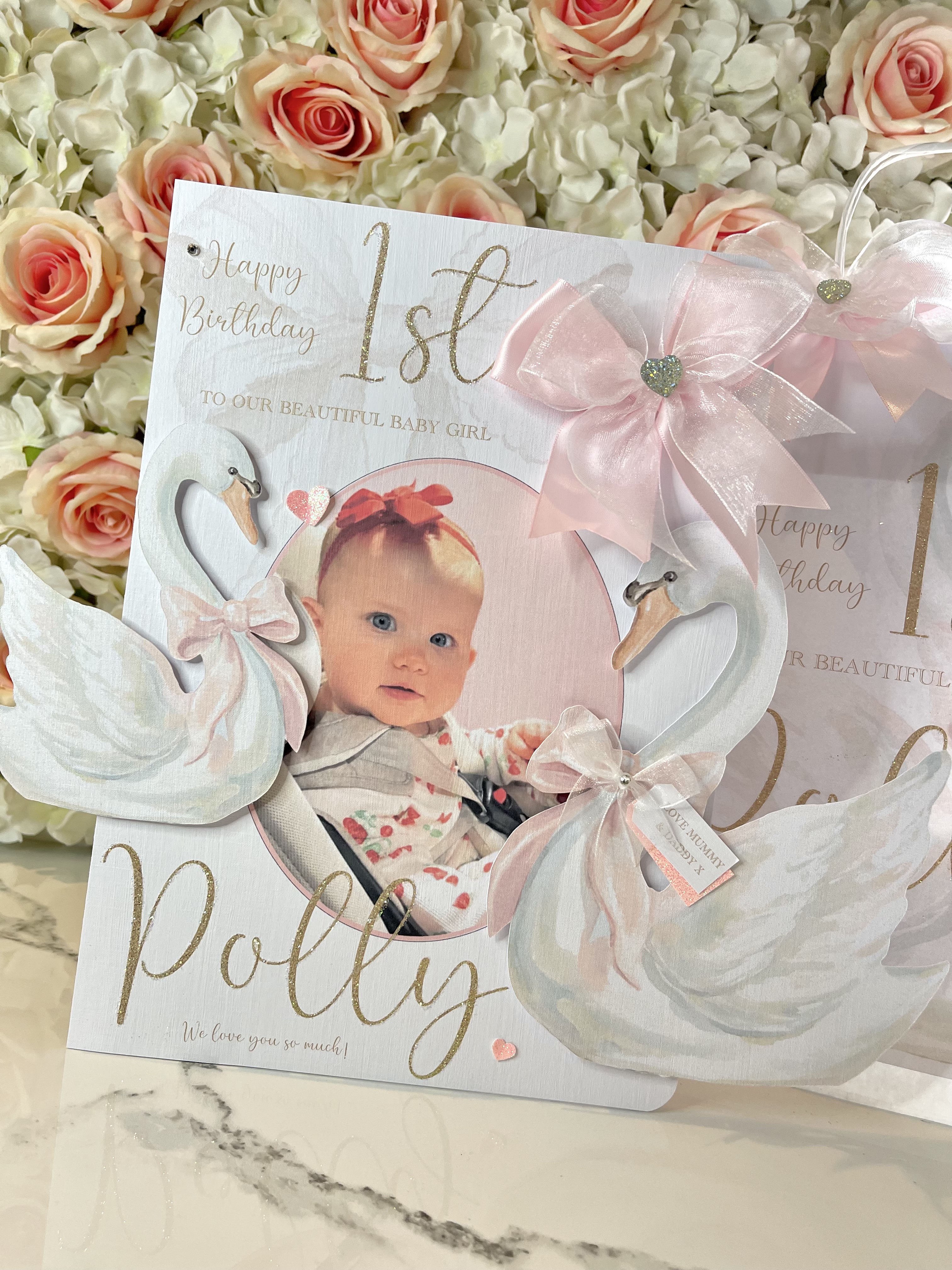 Blush Swan Photo Card