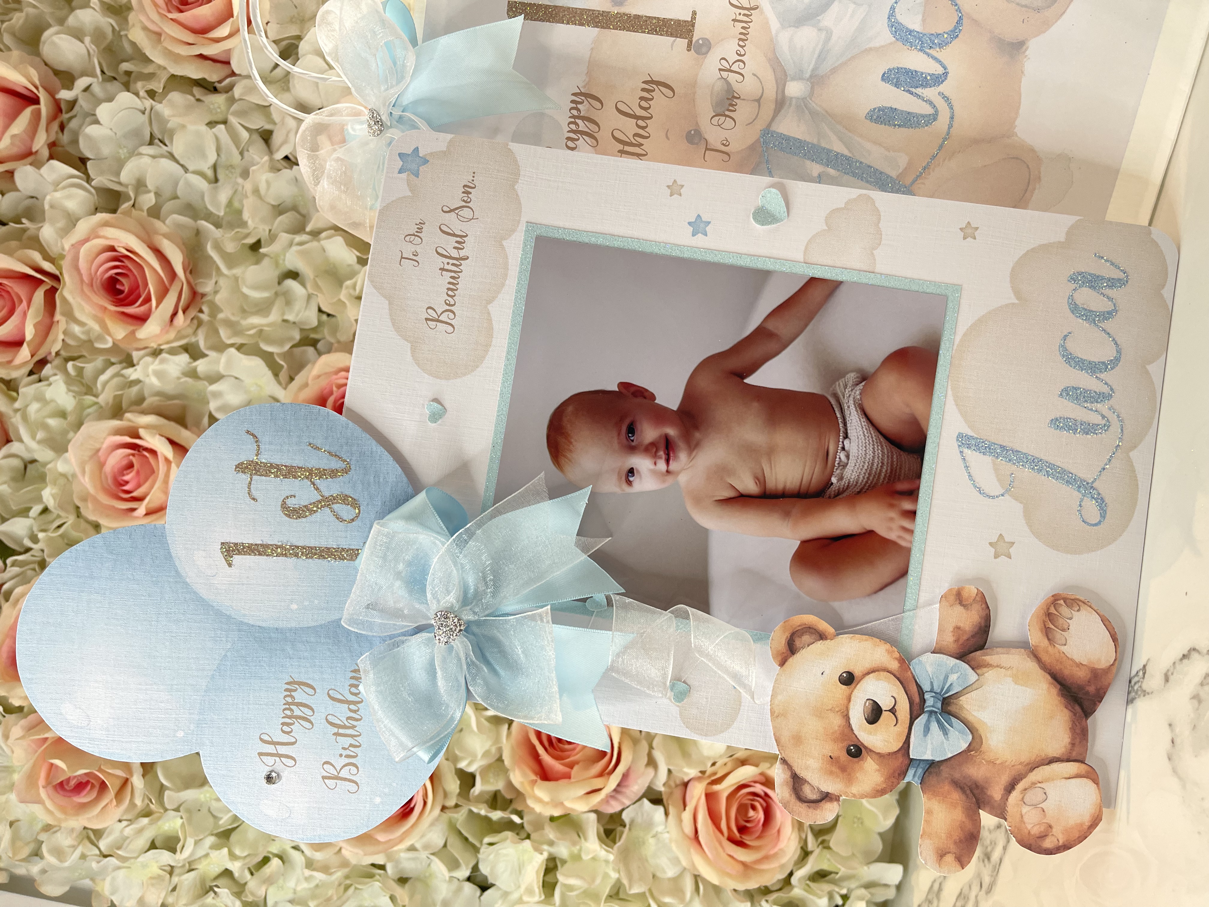 Teddy Bear Balloon Photo Card