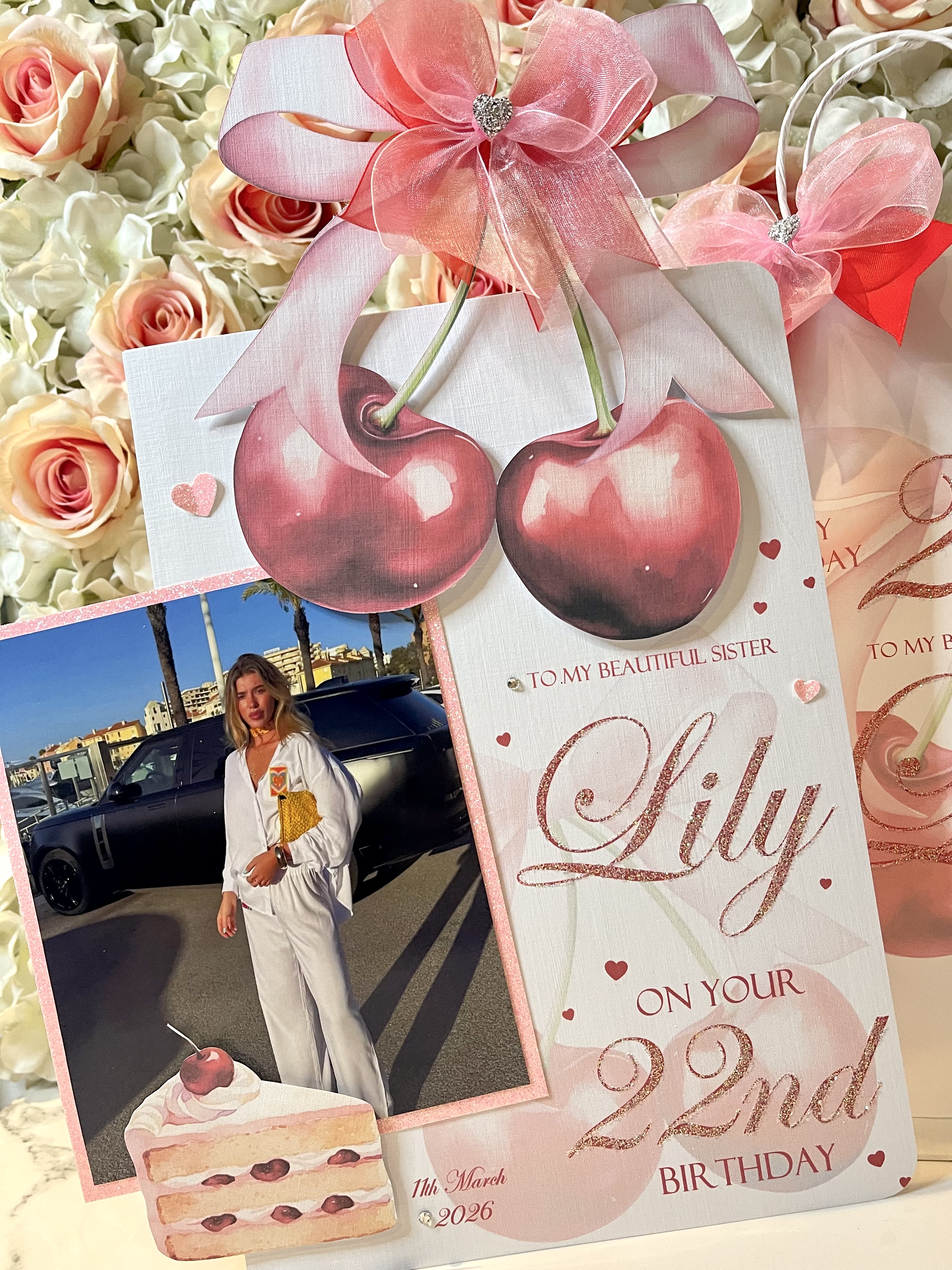 XL Cherry Theme Photo Card
